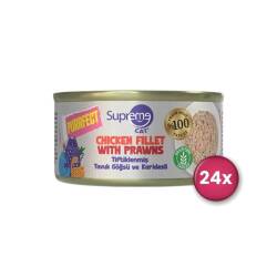 Supreme Cat Purrfect Tiftiklenmiş Tavuk Göğsü ve Karidesli Yetişkin Kedi Konservesi 70 gr X 24 Adet - Supreme