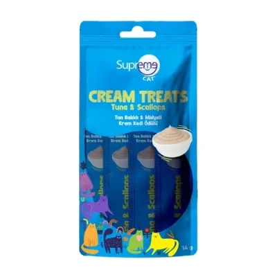 Supreme Cat Ton Balıklı ve Midyeli Krema Kedi Ödül Maması 4x14 Gr