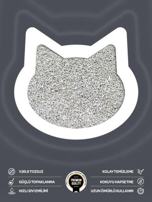 Toi Moi Aktif Karbonlu İnce Taneli Topaklanan Bentonit Kedi Kumu 10 kg X 2 Adet - 3