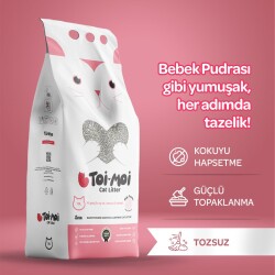 Toi Moi Bebek Pudralı İnce Taneli Topaklanan Bentonit Kedi Kumu 10 kg - 2