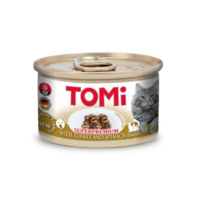 Tomi Hindili ve Ispanaklı Yetişkin Kedi Konservesi 85 Gr - 1