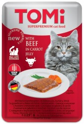Tomi Pouch Pate Dana Eti ve Havuçlu Tahılsız Yetişkin Kedi Konservesi 100 gr - Tomi