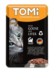 Tomi Pouch Kaz Etli ve Ciğerli Yetişkin Kedi Konservesi 100 gr - Tomi