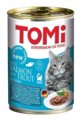 Tomi Somonlu ve Alabalıklı Yetişkin Kedi Konservesi 400 Gr - 1