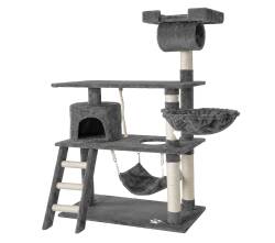 Tommy Çok Katlı Lüks Gri Kedi Tırmalama Evi 75x40x141 - Tommy