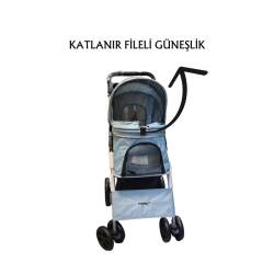 Tommy Evcil Hayvan Arabası 78x56x99cm Turkuaz Max 15kg - 2