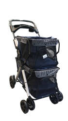 Tommy İki Katlı Evcil Hayvan Arabası 85 X 51 X 100 cm Lacivert Max 10 kg + 10 kg - Tommy