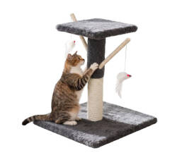 Tommy Teraslı Gri Kedi Tırmalama Tahtası 34x34x43 - Tommy