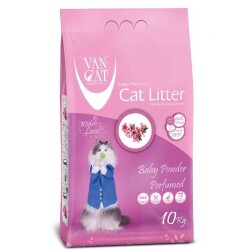 Van Cat Bebek Pudralı Parfümlü İnce Taneli Topaklanan Bentonit Kedi Kumu 10 Lt - Van Cat