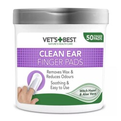 Vet's Best Kedi ve Köpekler İçin Fındık ve Aloe Vera Özlü Kulak Temizleme Pedi 50'li - Vet's Best