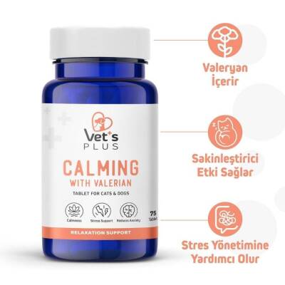 Vet's Plus Calming Kedi ve Köpekler İçin Sakinleştirici Tablet 75 Adet - 2