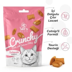 Vet's Plus Crunchy İçi Dolgulu Somonlu ve Catnipli Kedi Ödül Bisküvisi 60 gr - 3