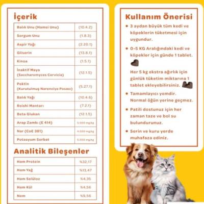 Vet's Plus Immune Kedi ve Köpekler İçin Bağışıklık Sistemi Destekleyici Çiğnenebilir Tablet 60 Adet - 3