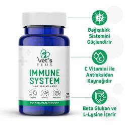Vet's Plus Immune System Kedi ve Köpekler İçin Bağışıklık Sistemi Güçlendirici Tablet 75 Adet - 2