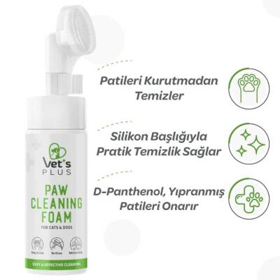 Vet's Plus Kedi ve Köpekler İçin Aloe Vera Özlü Pati Temizleme Köpüğü 150 ml - 2