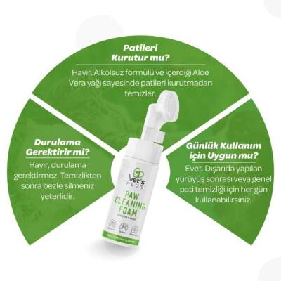 Vet's Plus Kedi ve Köpekler İçin Aloe Vera Özlü Pati Temizleme Köpüğü 150 ml - 3