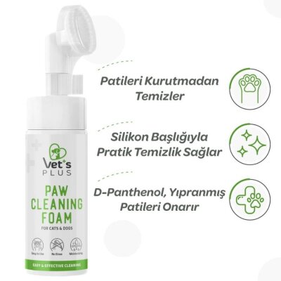 Vet's Plus Kedi ve Köpekler İçin Aloe Vera Özlü Pati Temizleme Köpüğü 150 ml - 2