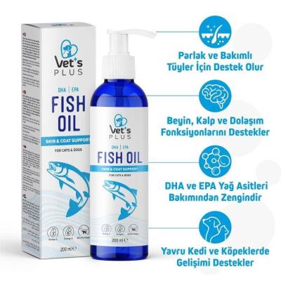 Vet's Plus Kedi ve Köpekler için Balık Yağı 200 Ml - 2