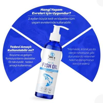 Vet's Plus Kedi ve Köpekler için Balık Yağı 200 Ml - 3