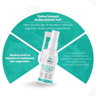 Vet's Plus Kedi ve Köpekler İçin Diş ve Ağız Bakım Spreyi 50 Ml - 3