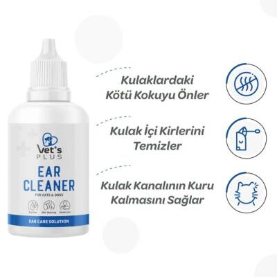 Vet's Plus Kedi ve Köpekler için Kulak Temizleme Solüsyonu 100 Ml - 3