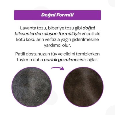 Vet's Plus Kedi ve Köpekler İçin Lavanta ve Biberiye Özlü Toz Şampuan 150 Gr - 5