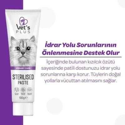 Vet's Plus Kısırlaştırılmış Kediler İçin Malt Kedi Macunu 100 gr - 2