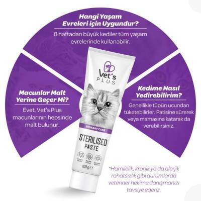 Vet's Plus Kısırlaştırılmış Kediler İçin Malt Kedi Macunu 100 gr - 3
