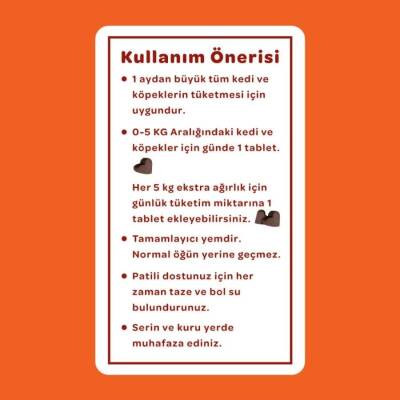 Vet's Plus Multi-Vitamin Kedi ve Köpekler İçin Spirulinalı Vitamin Çiğnenebilir Tablet 60 Adet - 4