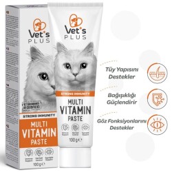 Vet's Plus Multi-Vitamin Taurinli Malt Kedi Macunu 100 Gr - 4