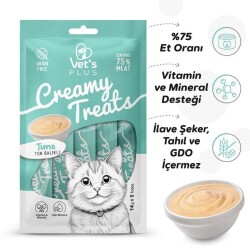 Vet's Plus Ton Balıklı Sıvı Krema Kedi Ödülü 5x14 Gr - 3