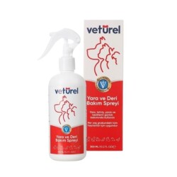 Veturel Kedi, Köpek ve Diğer Hayvanlar İçin Yara ve Deri Bakım Spreyi 300 Ml - Veturel