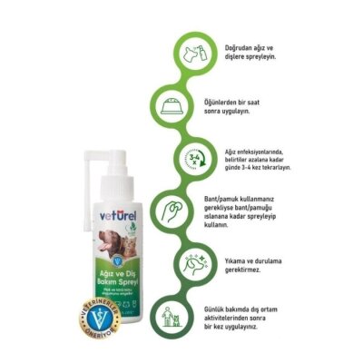 Veturel Kedi ve Köpekler İçin Ağız ve Diş Bakım Spreyi 100 Ml - 2