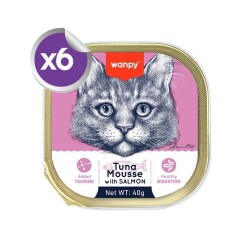 Wanpy Alutray Ton Balıklı ve Somonlu Pate Yetişkin Kedi Konservesi 6x40 gr - Wanpy
