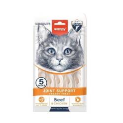 Wanpy Bone Support Sığır Eti ve Tavulu Sıvı Krema Kedi Ödülü 5x14 Gr - Wanpy