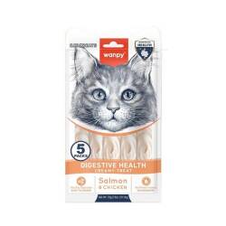 Wanpy Digestive Health Somon Balığı ve Tavuklu Sıvı Krema Kedi Ödülü 5x14 Gr - Wanpy