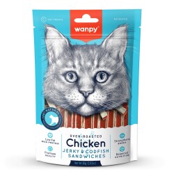 Wanpy Gerçek Tavuk Morina Balıklı Yumuşak Kedi Ödülü 80 Gr - Wanpy