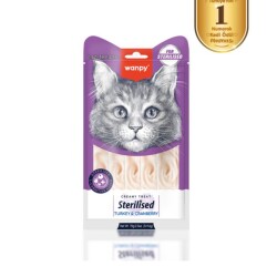 Wanpy Hindi & Kızılcıklı Kısırlaştırılmış Kedi Krema Ödülü 5×14 Gr - Wanpy