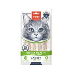 Wanpy Kidney Health Tavuklu ve Sebzeli Sıvı Krema Kedi Ödülü 5x14 Gr - Wanpy