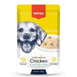 Wanpy Pouch Tavuk ve Ciğerli Yetişkin Köpek Konservesi 100 Gr - Wanpy