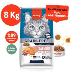 Wanpy Somon Balıklı Tahılsız Yetişkin Kedi Maması 8 kg - Wanpy