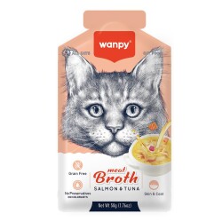 Wanpy Somon ve Ton Balıklı Kedi Çorbası 50 gr - Wanpy