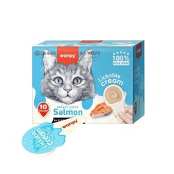 Wanpy Somonlu Kaşık Krema Kedi Ödül Maması 10x16 gr - Wanpy