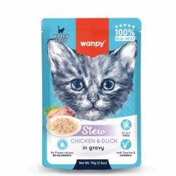 Wanpy Stew Gravy Pouch Tavuklu ve Ördekli Yavru Yaş Kedi Maması 70 gr - Wanpy
