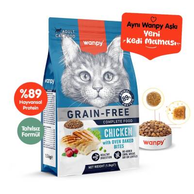 Wanpy Tavuklu Tahılsız Yetişkin Kedi Maması 1,5 Kg - 1
