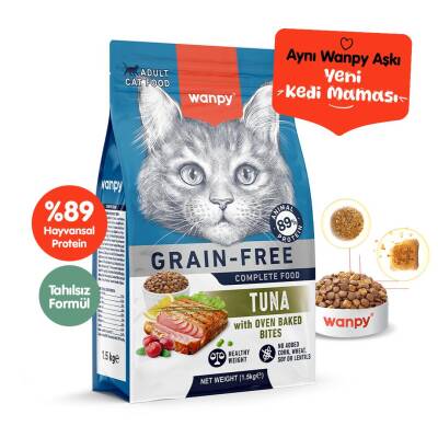 Wanpy Ton Balıklı Tahılsız Yetişkin Kedi Maması 1,5 kg - 1