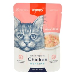 Wanpy Pouch Tavuklu ve Karidesli Kedi Konservesi 85 gr - Wanpy