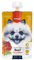 Wanpy Taze Sığır Etli ve Havuçlu Köpek Et Ezmesi 90 gr (4 AL 3 ÖDE) - Wanpy
