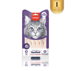 Wanpy Ton Balıklı & Kızılcıklı Kısırlaştırılmış Kedi Krema Ödülü 5×14 Gr - Wanpy