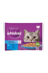 Whiskas Pouch Balık Favorileri Somonlu ve Ton Balıklı Kedi Konservesi 340 gr (4 X 85 gr) - Whiskas